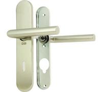 Vachette LINOX 493 Set de Poignée de Porte sur Grande Plaque - Béquille Coudée 90° - Version Clé L - Porte de Chambre et Bureau - Entraxe 195 mm - Pose Facile - Garantie 2 ans - Acier Inoxidable