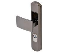 Vachette MUZE -Poignée de porte blindée sur Plaque pour porte d'Entréee - Version Clé I - Entraxe 195 mm - Matériau Zamak Résistant - Finition Chrome Velours - Garantie 10 Ans