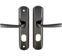 Vachette MUZE -Poignée de porte blindée sur Plaque pour porte d'Entréee - Version Clé I - Entraxe 195 mm - Matériau Zamak Résistant - Finition Chrome Velours - Garantie 10 Ans