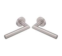 Vachette Poignée de porte Linox 493 - Béquille Coudée sur Rosace Ronde - pour Portes Épaisseur 30 à 48 mm - en Acier Inoxydable - Carré de 7 mm - Rosace Vendue Séparément - Garantie 2 ans