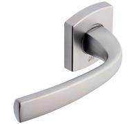 Vachette Poignée de Porte MUZE - Béquille et Rosace Carrée Solidarisées Bec de Cane - pour Portes Épaisseur 30 à 48mm - en Zamak - Carré 7mm - Garantie 10 Ans - Finition Chrome Velours