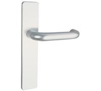 Vachette Poignée de Porte sur Grande Plaque Bercy - Version Condamnation pour Porte de Salle de Bain/WC, Entraxe 195 mm - Système de Pose Facile - en Zamak Résistant - Finition Argent, Garantie 10 Ans
