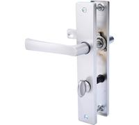 Vachette Poignée de Porte sur Grande Plaque FLEX, Version Condamnation pour Porte de Salle de Bain/WC, Entraxe 195 mm, Système de Pose Facile,en Zamak Résistant, Finition Chrome Satin, Garantie 10 Ans