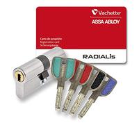 Vachette Radialis - Cylindre de Serrure Débrayable 32,5x42,5 mm pour Porte Extérieure/Entrée | Très Haute Sécurité, 4 Clés Incopiables, Carte de Propriété, Inox
