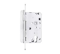 Vachette Serrure à encastrer Alsace Gauche à Passage de Cylindre - 67588/SC-G - Axe à 55mm, Entraxe 72mm, Carré de 8mm, Gris