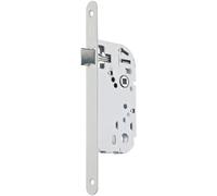 Vachette Serrure à Encastrer bec de cane, sans xe à 40 mm, Coffre 135 mm - D12 - Réversible sans démontage, Têtière bouts ronds - Pour Porte de Cuisine, Salon - Blanc, Gâche incluse
