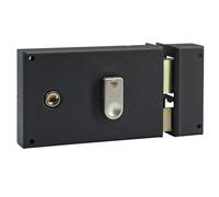 Vachette Serrure en applique horizontale à fouillot Droite, Porte d'Entrée, Porte intérieure - 67486/SC D - Sûreté à gorge, Axe à 55 mm, Utilisation avec poignée carré de 6 mm, 2 Clés fournies, Marron