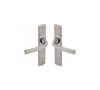 Vachette Set de Poignée de Porte sur Grande Plaque MUZE - Version Bec de Cane Porte Cuisine/Salon, Entraxe 195 mm - Système de Pose Facile - en Zamak Résistant - Finition Platine - Garantie 10 Ans