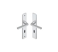 Vachette Poignée grande plaque RIVIERA – Clé I – Entraxe 195 mm – Aluminium Champagne