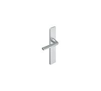 Vachette Set de Poignée de Porte sur Grande Plaque RIVIERA - Version Clé L - Porte de Chambre, Bureau - Entraxe 195 mm - Système de Pose Facile - Garantie 10 ans - Aluminium Résistant, Finition Argent