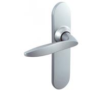 Vachette Set de Poignée de Porte sur Grande Plaque TWIST - Version Bec de Cane pour Cuisine, Salon - Entraxe 195 mm - Système Pose Facile - Garantie 10 ans - Zamak Résistant - Finition Chrome Velours