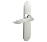 Vachette Set de Poignée de Porte sur Grande Plaque TWIST - Version Clé I pour Porte d’Entrée - Entraxe 195 mm - en Zamak Résistant, Finition Chrome Velours - Système de Pose Facile - Garantie 10 ans