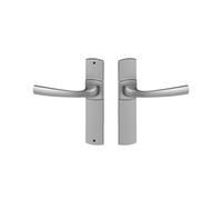 Vachette – Ensemble de porte sur plaque Muze BEZAULT – Entraxe 165 mm – Chrome velours – Bec de cane