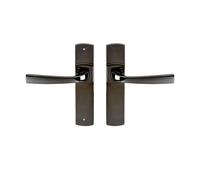 Vachette Set de Poignée de Porte sur Petite Plaque MUZE, Version Bec de Cane Porte Cuisine/Salon, Entraxe 165 mm, Système de Pose Facile, Zamak Résistant, Finition Diamant Noir, Garantie 10 Ans