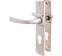 Vachette Set de Poignée de Porte sur Petite Plaque MUZE, Version Condamnation Porte Cuisine/Salon, Entraxe 165 mm, Système de Pose Facile, Zamak Résistant, Finition Chrome Velours, Garantie 10 Ans