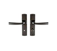 Vachette Set de Poignée de Porte sur Petite Plaque MUZE, Version Condamnation Porte Cuisine/Salon, Entraxe 165 mm, Système de Pose Facile, Zamak Résistant, Finition Diamant Noir, Garantie 10 Ans