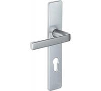Vachette Set de Poignée de Porte sur Plaque KAZA - Version à Condamnation pour Porte de WC et Salle de Bain - Entraxe 195 mm - Matériau Aluminium Résistant - Garantie 10 Ans - Finition Anodinox