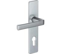 Vachette Set de Poignée de Porte sur Plaque KAZA - Version à Condamnation pour Porte de WC et Salle de Bain - Entraxe 165 mm - Matériau Aluminium Résistant - Garantie 10 Ans - Finition Anodinox