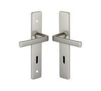 Vachette Set de Poignée de Porte sur Plaque KAZA - Version Clé L pour Porte de Chambre et de Bureau - Entraxe 165 mm - Matériau Aluminium Résistant - Garantie 10 Ans - Finition Anodinox
