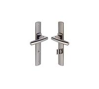 Vachette Set de Poignée de Porte sur Plaque SCULT - Version à Condamnation pour Porte de WC & Salle de Bain - Entraxe 195 mm - Matériau Zamak Résistant - Garantie 10 Ans - Finition Diamant Noir