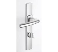 Vachette Set de Poignée de Porte sur Plaque SCULT - Version à Condamnation pour Porte de WC & Salle de Bain - Entraxe 195 mm - Matériau Zamak Résistant - Garantie 10 Ans - Finition Platine