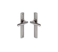 Vachette Set de Poignée de Porte sur Plaque SCULT - Version Sans Trou pour Porte de Cuisine et Salon - Entraxe 195 mm - Matériau Zamak Résistant - Garantie 10 Ans - Finition Diamant Noir