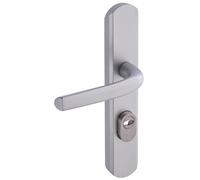 Vachette Set de Poignée de Porte sur Plaque Sécumax Up - Version Clé I, Entraxe 195 mm - Pose Facile - en Aluminium - Protecteur de Cylindre Inox Ajustable de 5 mm - Anodinox - Garantie 10 Ans