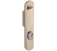 Vachette Set de Poignée de Porte sur Plaque Sécumax Up - Version Porte Pallière, Entraxe 195mm - Pose Facile - en Aluminium - Protecteur de Cylindre Inox Ajustable de 5mm - Champagne - Garantie 10 Ans