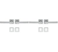 Vachette Set de Poignée de Porte sur Rosaces Clé I KAZA - pour Porte d'Entrée, Cave, Bureau et Abris de Jardin à Cylindre - Matériau Aluminium Résistant - Garantie 10 Ans - Finition Argent (Lot de 2)
