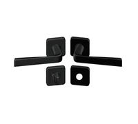 Vachette Set de Poignée de Porte sur Rosaces Condamnation Koya - pour Porte de Salle de Bain et WC - Matériau Aluminium Résistant - Garantie 10 ans - Rosaces carrées 48 x 48 mm - Finition Noir