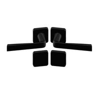 Vachette Set de Poignée de Porte sur Rosaces sans trou - pour Porte de Chambre et de Bureau - Matériau Aluminium Résistant - Garantie 10 Ans - Finition Noir