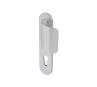 Vachette Set de Poignée pour Porte Palière Logio - Grande Plaque - Version Clé I pour Porte d’Entrée, Cave, Bureau et Garage - Entraxe 195 mm- Pose Facile - Garantie 10 Ans - Aluminium anodisé Argent