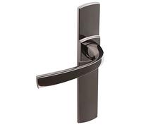 Vachette Set de Poignées de Porte sur Grande Plaque MUZE en Zamak - Version Double Béquille sur Plaque Entraxe 195 mm - Bec de Cane pour Porte Cuisine/Salon - Finition Diamant Noir - Garantie 10 Ans