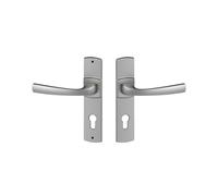 Ensemble de porte sur plaque Muze BEZAULT - Entraxe 165mm - Chrome velours - Clé I - 4075/6390