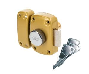 Vachette Verrou de porte Bouton/Cylindre CYCLOP - Ouverture à Bouton intérieur xtérieur - Cylindre ø 23 mm, Longueur 40 mm, 5 goupilles - 67600-40/SC - Anti crochetage - 3 clés