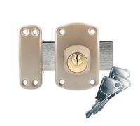 Verrou à double cylindre Pluton - VACHETTE - 45 mm - Nickelé - 3 clés incluses