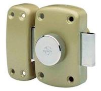 Vachette Verrou de porte Bouton/Cylindre CYCLOP - Ouverture à Bouton intérieur, Clé extérieur - Cylindre ø 23 mm, Longueur 30 mm, 5 goupilles - 67600C/SC - Anti crochetage - 3 clés