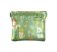 Vachette verte Garçon Cheval Dessin animé Femmes Cuir Pièce de monnaie Changement Sac à main Étanche Porte-cartes Organisateurs d'argent pour femmes, Caricature de cheval de vache verte Garçon, 1