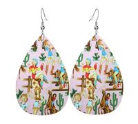 Vachettes Sexy Américaines Rustiques Et Culturelles De L'Ouest Boucles D'Oreilles En Forme De Goutte Amusantes Boucles D'Oreilles Pendantes Décontractées Boucle D'Oreille En Simili Cuir