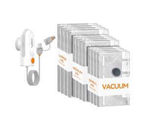 VACKFOX 12 Pack Sacs sous Vide Voyage avec Pompe USB & TYPE C,Cubes Compression Bagages,Sacs Compression Voyage Space Saver & Sacs Rangement sous Vide Vacances(Gris)