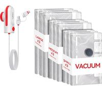 VACKFOX Sacs de Voyage sous Vide avec Pompe USB & TYPE C,9 Pack Sacs Rangement sous Vide Taille Cabine pour Bagages,Sacs sous Vide Bagages,Gain de Place Vêtements Voyage(Rouge)