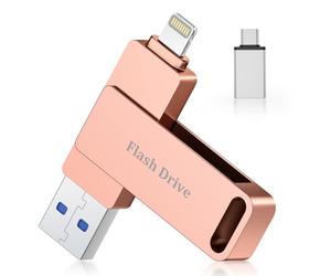 Vackiit 256 Go Cle USB 3.0 pour iPhone Capacité Réelle,Clé USB C Apple Certifié MFI Lightning Photo Stick Flash Drive Stockage Externe Mémoria Clef USB pour IPhone iPad Mac iOS OTG Android PC