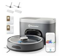 Vacmaster REi Robot aspirateur avec Station d'aspiration, 4000 Pa | Puissance d'aspiration, navigation et cartographie LiDAR, application Wi-Fi et commande vocale, aspirateur robot pour poils
