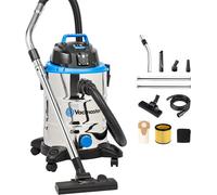 Vacmaster VQ1530SFDC 1500W 30L Aspirateur Eau et Poussière 3-en-1 avec Souffleur, Inox, Prise Intégrée pour Outils Électriques, avec ou sans Sac