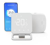 Vaconoff Thermostat Connecté A Pile, Thermostat Sans Fil Avec un Récepteur, Pour Chaudières à Gaz et Chauffage au Sol à l'eau, Intelligent Wifi, AAA Batterie Ou Usb Alimenté,Compatible Avec Tuya/Alexa