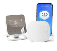 Vaconoff Thermostat Connecté sans Fil avec Un Récepteur, pour Chaudières à Gaz et Chauffage au Sol à l'eau, WiFi Intelligent, 3XAAA Batterie Ou USB Alimenté,Compatible avec Alexa Et Google Assistant