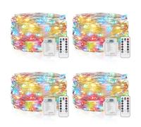 Vacoulery Guirlande Lumineuse 5M, 4 Packs Girlande de Lumière 50LED Étanche Guirlandes Lumineuses Piles Mini Led Intérieur avec Minuteur & 8 Modes Décoration pour Chambre, Mariage, Fête Soirée Jardin