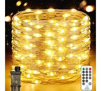 Vacoulery Guirlande Lumineuse Intérieur, 23M 200LEDs Guirlande Led Chambre, 8 Modes Etanche avec Prise pour Décoration Intérieure Extérieure, Noël, Jardin, Anniversaire, Mariage (Blanc Chaud)