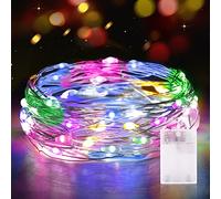 Vacoulery Guirlande Lumineuse LED à Piles 2M 20 LEDs Mini Guirlande LED avec Minuterie Interieur Extérieur Décoration Lumière pour Chambre Noël Mariage Anniversaire Soirée (1 Pièces, Coloré)