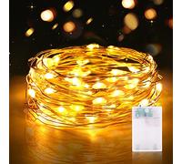 Vacoulery Guirlande Lumineuse LED à Piles 3 Mètres 9.85FT 30LED Micro Guirlande Led Pile Interieur et Extérieur pour Chambre Noël Mariage Sapin Bocaux Décoration (1 Pièce, Blanc Chaud)